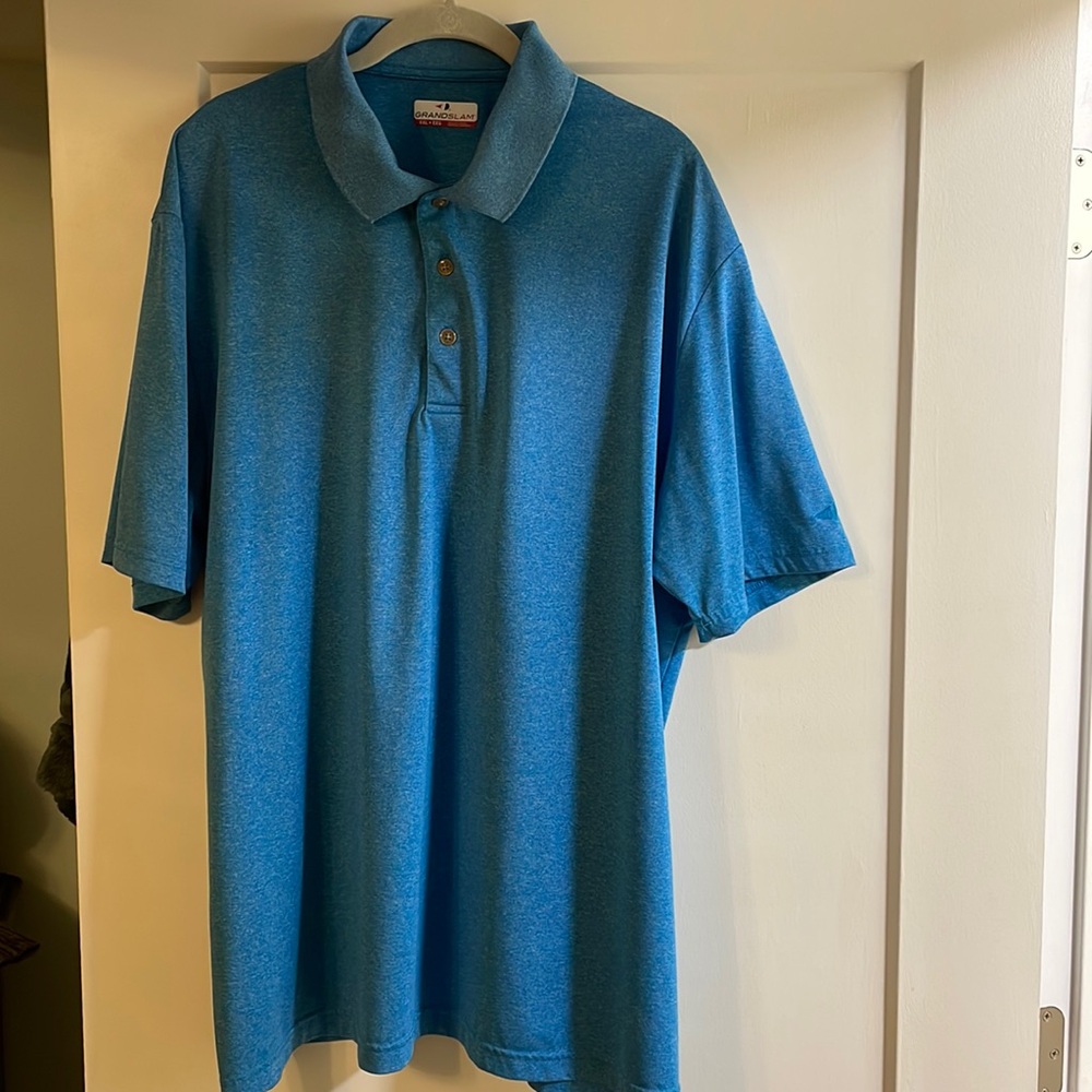 Grand Slam XXL Blue Men’s Golf Polo Short Sleeve Shirt